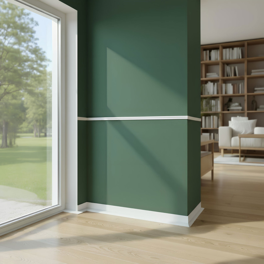 PVC afwerk- en beschermlijst voor randen, zelfklevend wit 10/10 5m