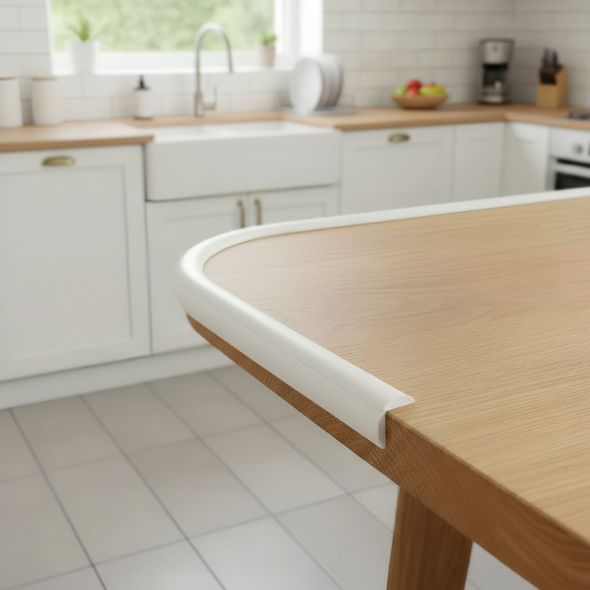 PVC afwerk- en beschermlijst voor randen, zelfklevend wit 10/10 5m