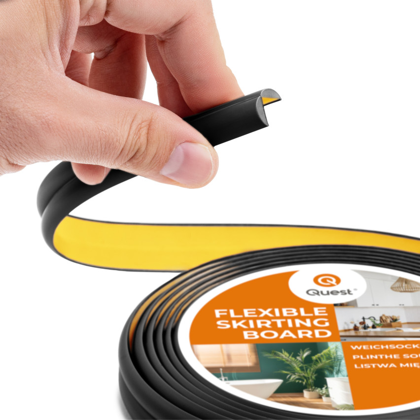 PVC ukončovacia a ochranná lišta na hrany, samolepiaca čierna 10/10 5m