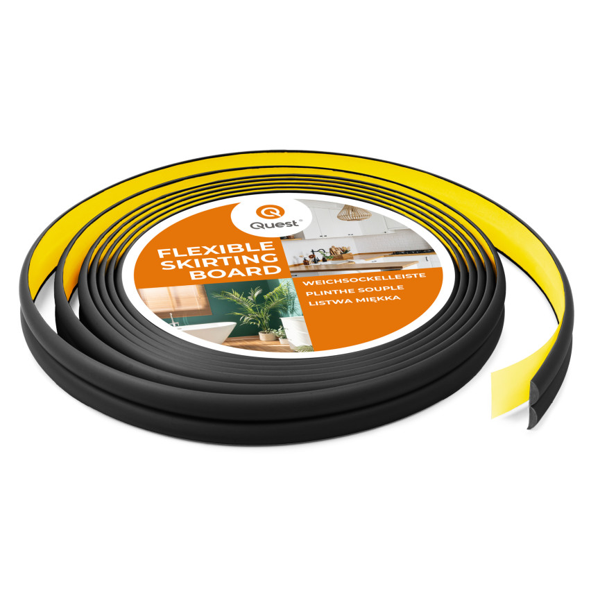 PVC ukončovacia a ochranná lišta na hrany, samolepiaca čierna 10/10 5m