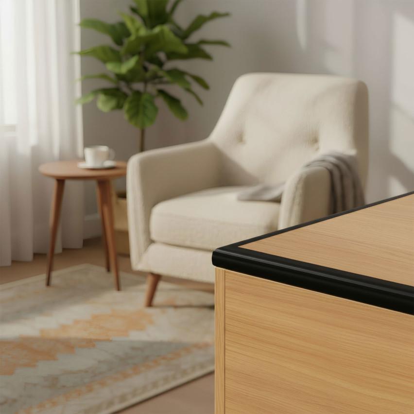 PVC ukončovacia a ochranná lišta na hrany, samolepiaca čierna 10/10 5m