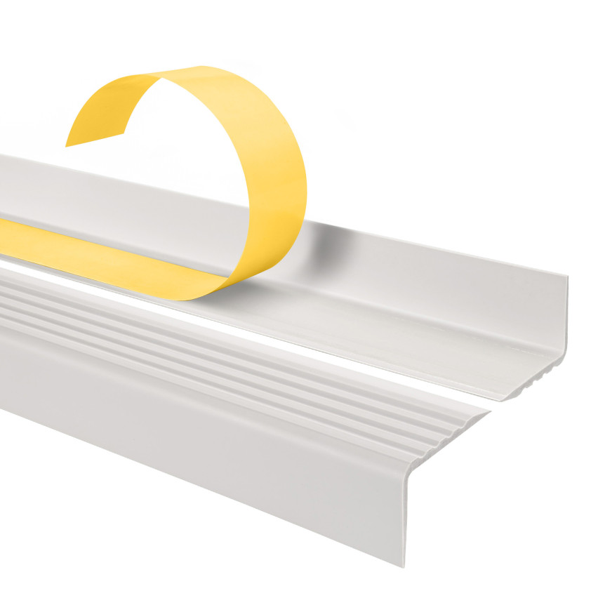 Conjunto: Perfis Antiderrapantes Auto-Adesivos para Escadas, branco, 40x25 mm, 100 cm