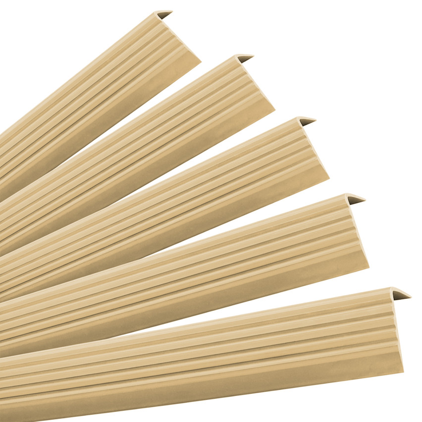 Conjunto: Perfis Antiderrapantes Auto-Adesivos para Escadas, creme, 40x25 mm, 100 cm