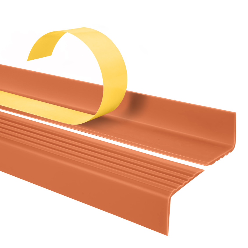 Anti-slip self-adhesive stair profile, 40x25, brick color