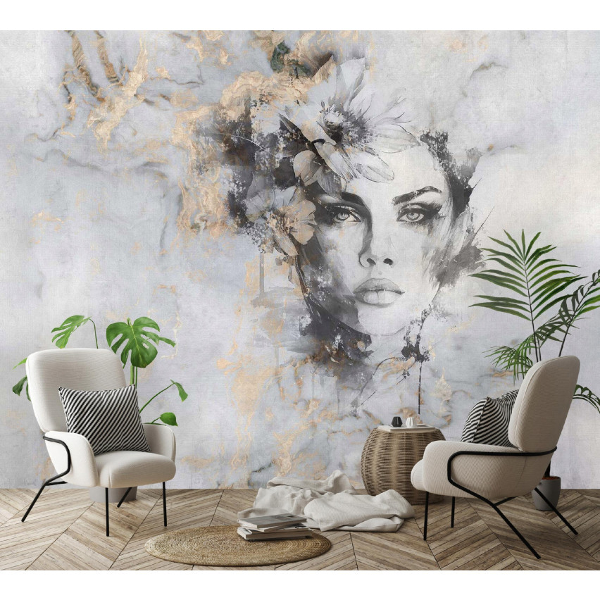 FACCIA FEMMINILE ORO MARMUR SALA Murale 150x105