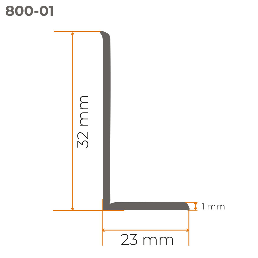 Rodapé Eco PVC 32x23 mm, flexível autoadesivo, rodapé macio, Amieiro