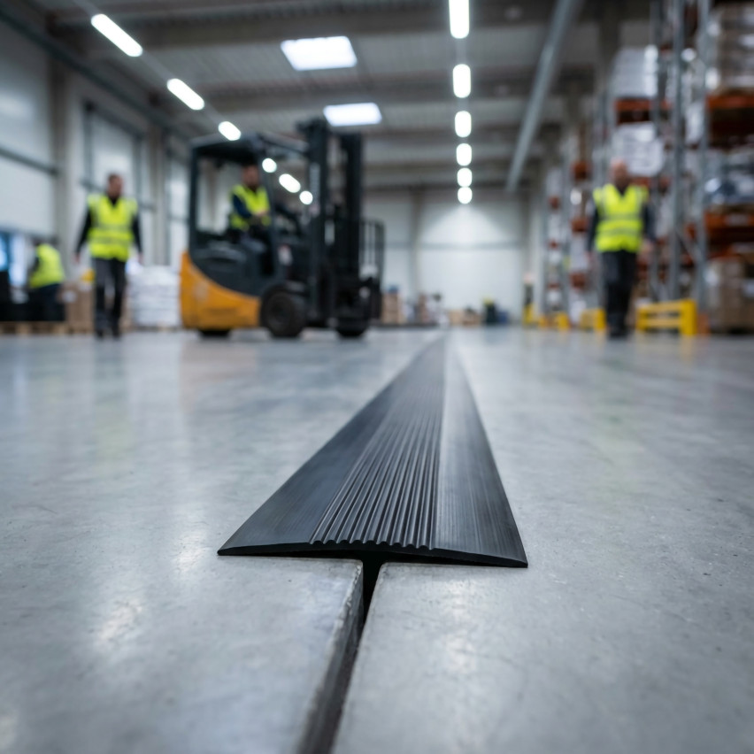 PVC expansion strip, flexible joining tape for PVC floor coverings and tiles, 70x2mm, black