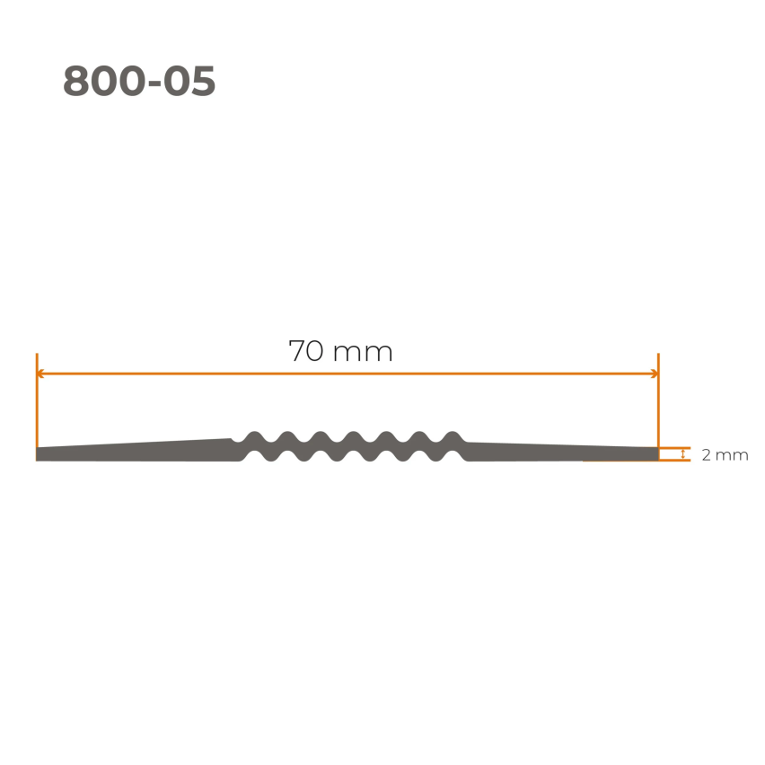 PVC expansion strip, flexible joining tape for PVC floor coverings and tiles, 70x2mm, black