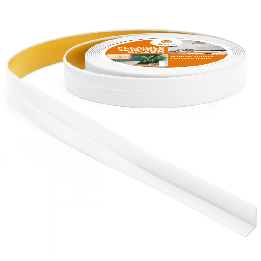  Samolepiaci biely PVC montážny a ukončovací pás na penovej páske 10/10 5m