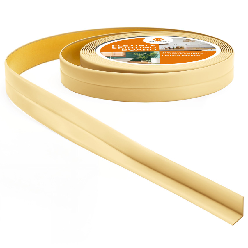 Zachte zelfklevende afwerkstrip PVC, 10x10 mm, 5 m, romig, afwerkingsstrip, montage- en afwerkstrip