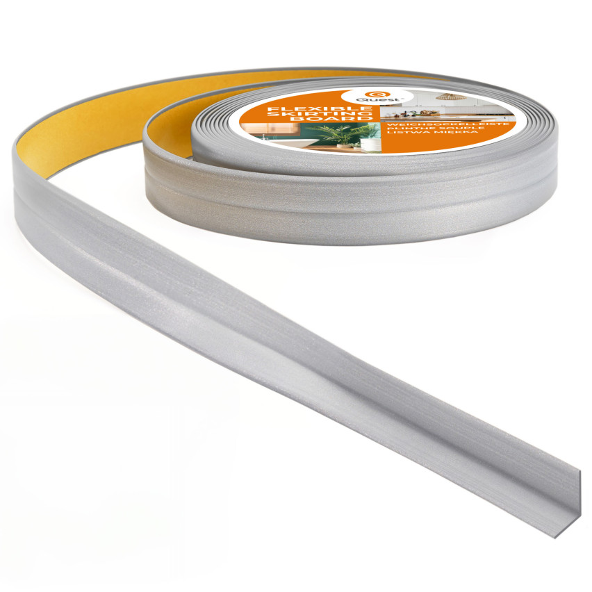 Монтажно-оздоблювальна стрічка ПВХ на пінопластовій стрічці 10/10, срібляста 5м