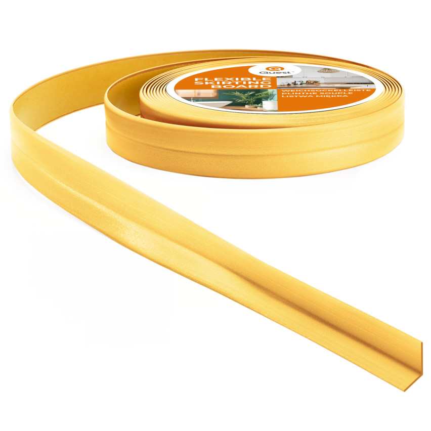 Tira de acabamento de PVC 10x10 mm em fita de espuma, elástico forte, fita decorativa macia, ouro, 5 m