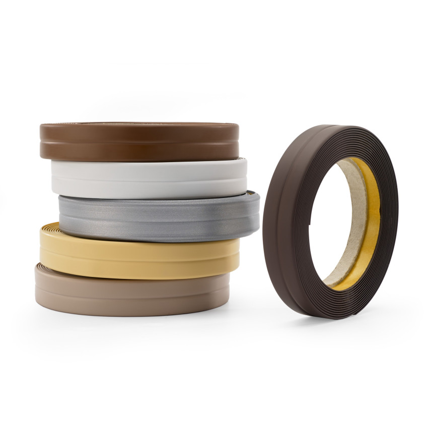 Mäkká samolepiaca lišta 10x10mm pre kuchyňu a kúpeľňu Ohýbanie PVC tesniacej pásky Páska na utesnenie spojov biela 5m