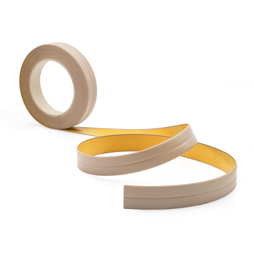 Zachte zelfklevende afwerkstrip PVC, 10x10 mm, 5 m, beige, afwerkingsstrip, montage- en afwerkstrip