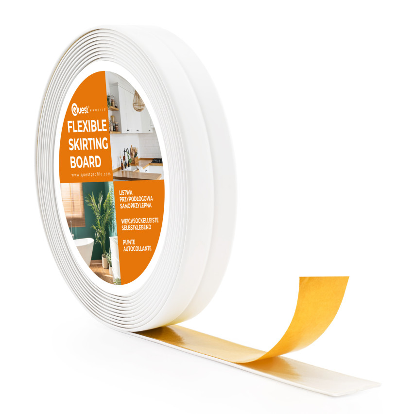 Mäkká samolepiaca lišta 10x10mm pre kuchyňu a kúpeľňu Ohýbanie PVC tesniacej pásky Páska na utesnenie spojov biela 5m