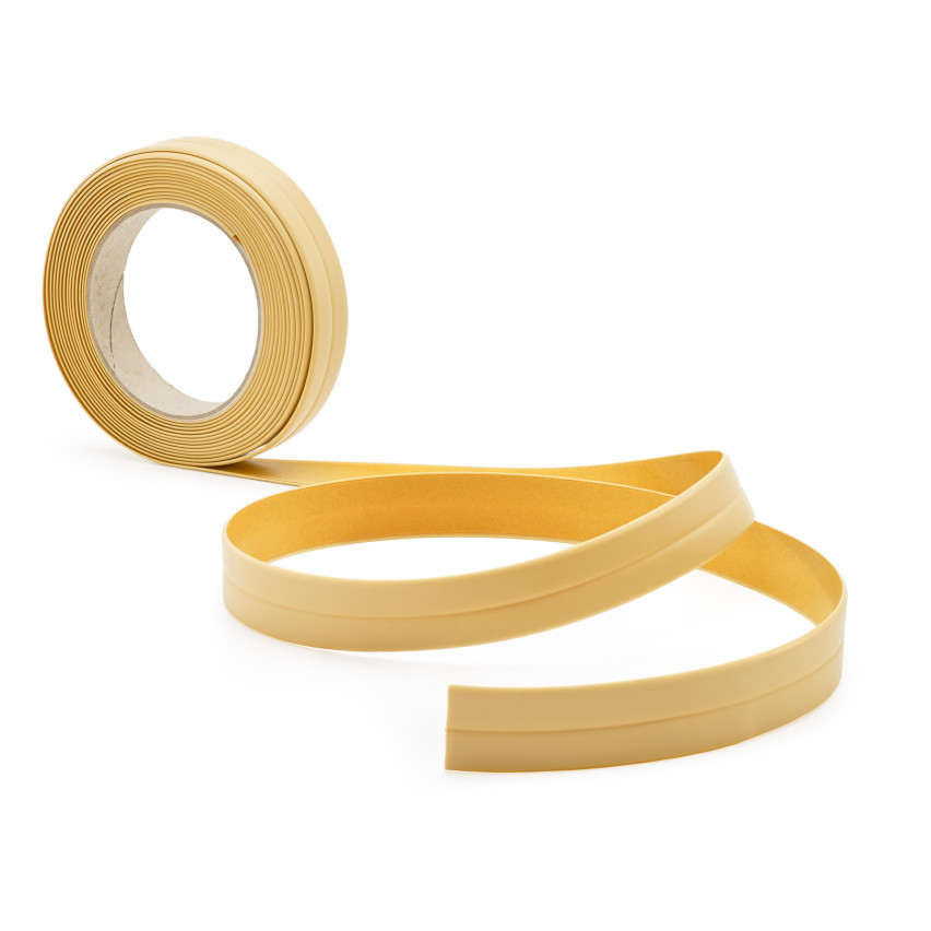 Zachte zelfklevende afwerkstrip PVC, 10x10 mm, 5 m, romig, afwerkingsstrip, montage- en afwerkstrip