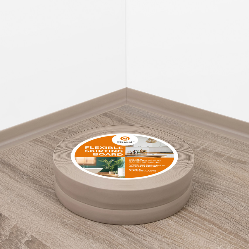 Flexible skirting board, self-adhesive, PVC 32x23mm, beige