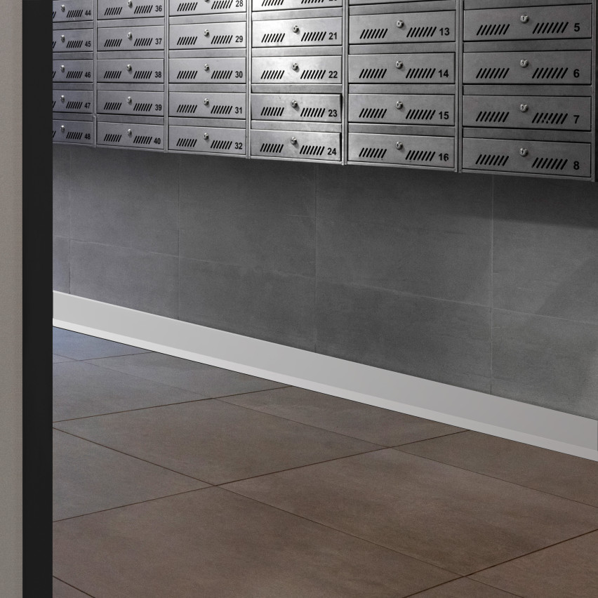 Battiscopa in PVC autoadesivo 32x23 mm, Battiscopa morbido, flessibile, betulla