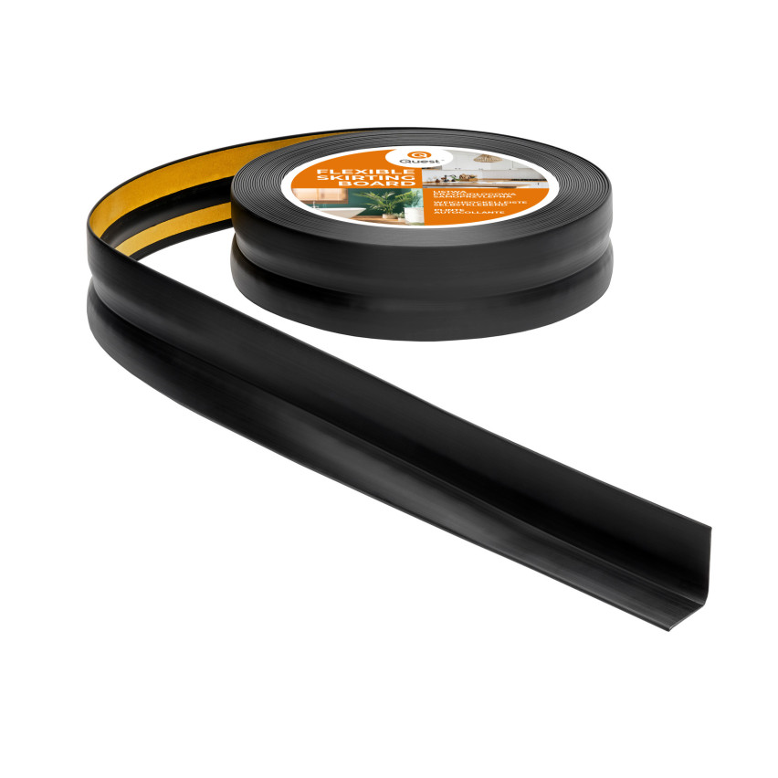 Mäkká samolepiaca lišta 32x23 mm, flexibilné obloženie stien v kuchyni a kúpeľni, PVC lišta, tesniaca páska, čierna