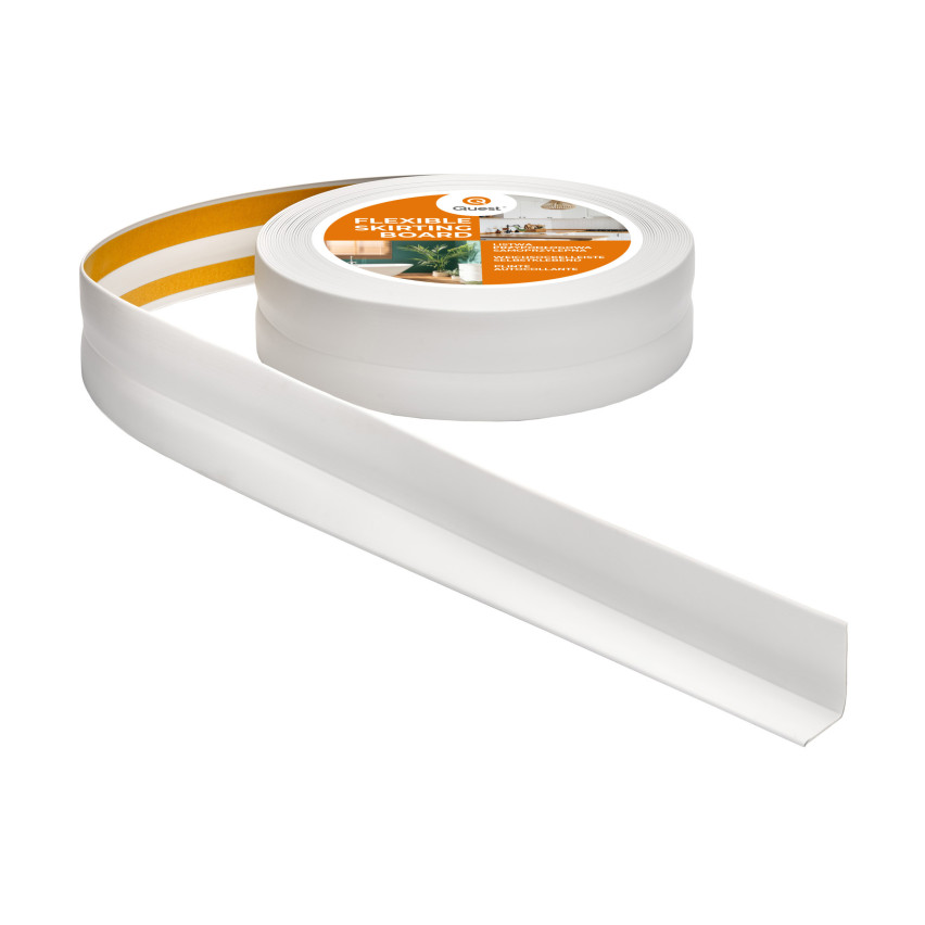 Rodapé em PVC 32x23 mm, cinzento claro, flexível autoadesivo, rodapé macio, rodapé