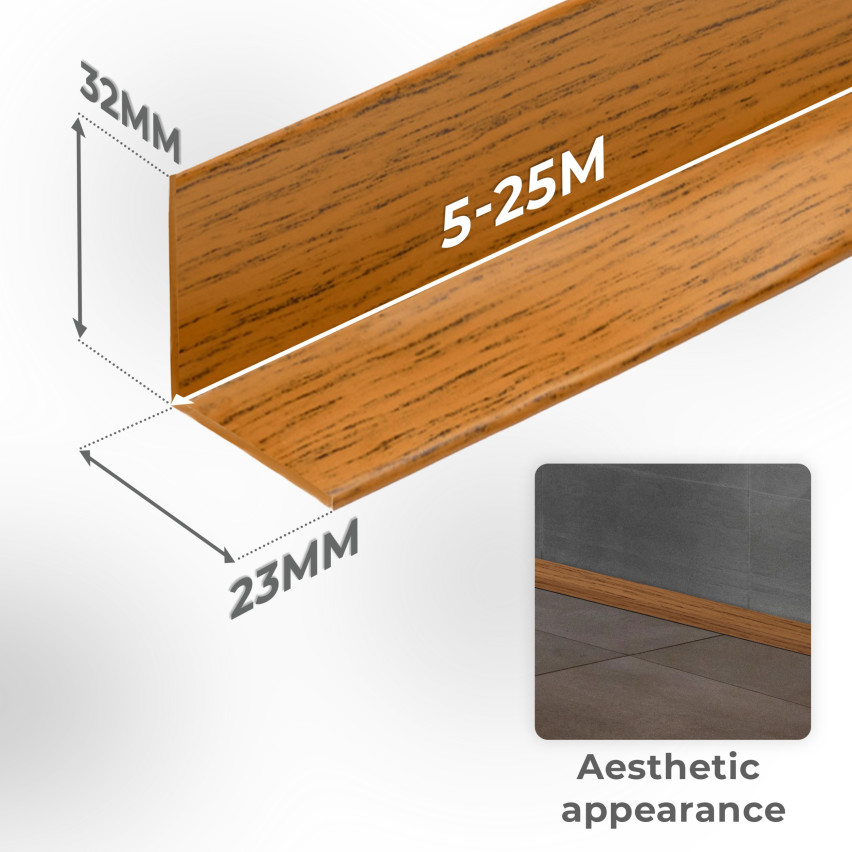 Mäkká samolepiaca lišta 32x23 mm, flexibilné obloženie stien v kuchyni a kúpeľni, PVC lišta, tesniaca páska, biela