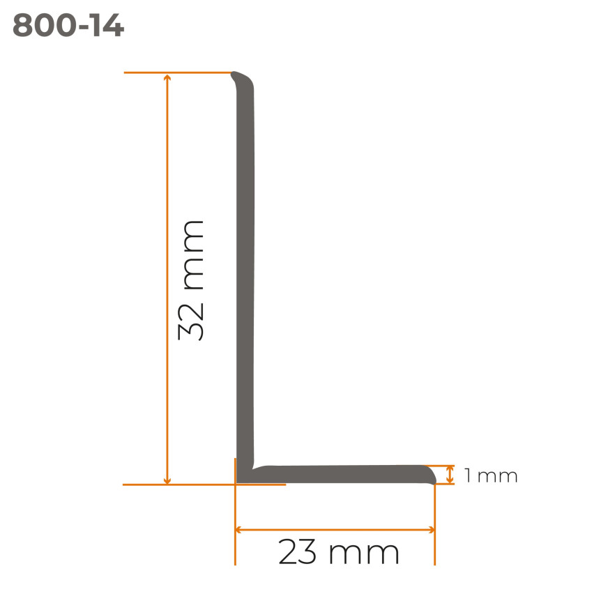 PVC apdailos kampai 32x23 mm, klijuojamos grindjuostės, minkšta grindjuostė, grafitas