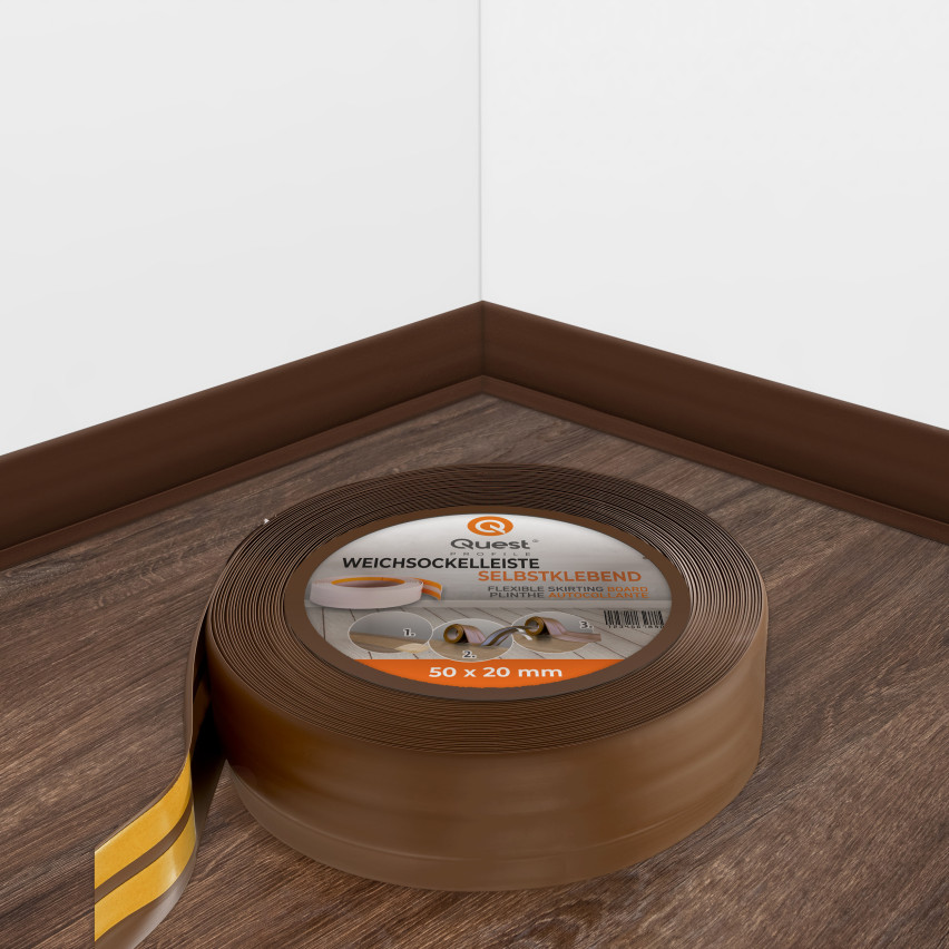 Battiscopa in PVC autoadesivo 50x20 mm, Battiscopa morbido, flessibile, bronzo