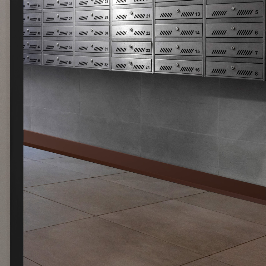 Battiscopa in PVC autoadesivo 50x20 mm, Battiscopa morbido, flessibile, bronzo