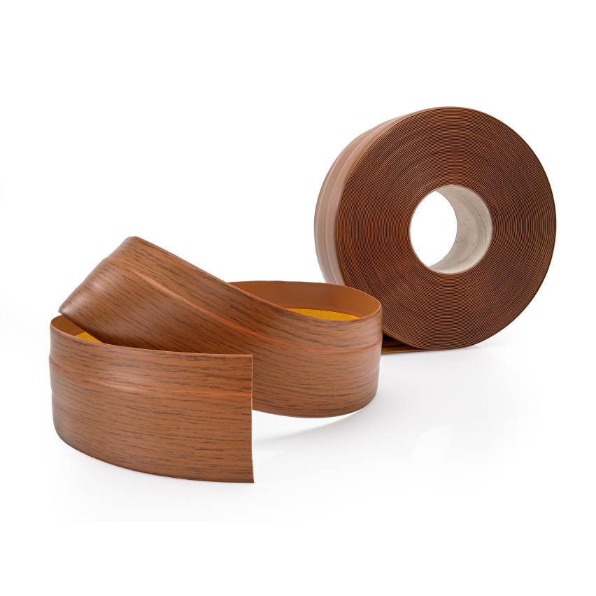 Mäkká samolepiaca lišta 50x20 mm, flexibilné obloženie stien v kuchyni a kúpeľni, PVC lišta, tesniaca páska, dub rustikálny