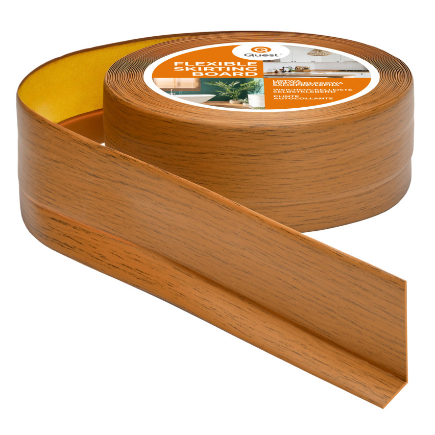 Mäkká samolepiaca lišta 50x20 mm, flexibilné obloženie stien v kuchyni a kúpeľni, PVC lišta, tesniaca páska, dub rustikálny