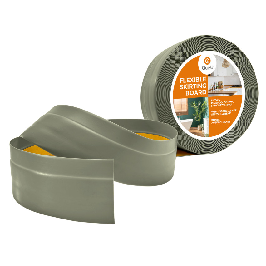 Battiscopa in PVC autoadesivo 50x20 mm, Battiscopa morbido, flessibile, oliva