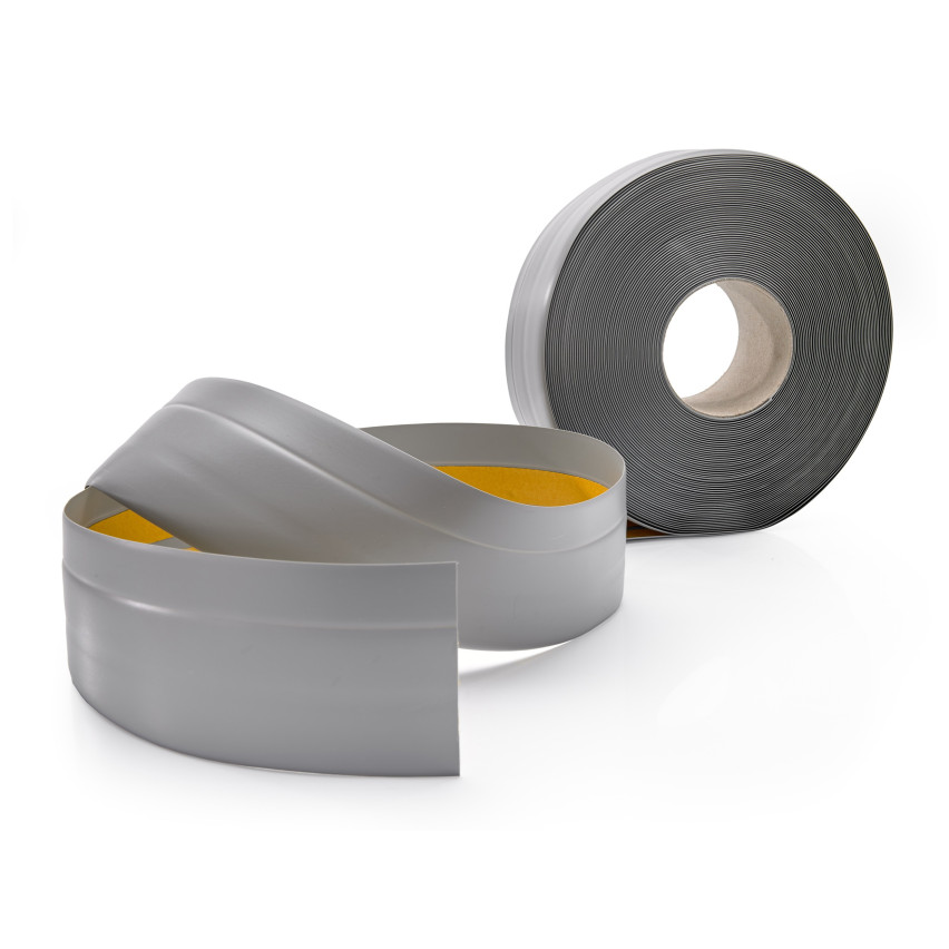 Zelfklevende plint van PVC grijs, zachte, flexibele plint
