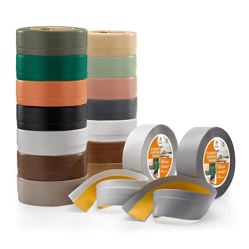 Zelfklevende plint van PVC grijs, zachte, flexibele plint