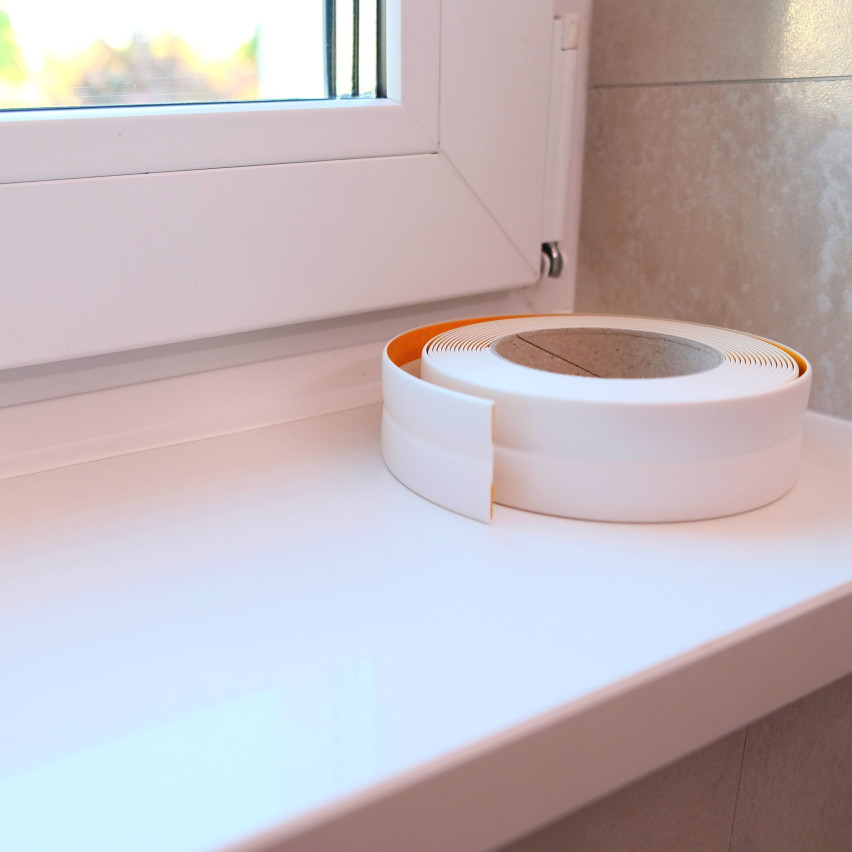 Tira de acabamento em PVC areia, autoadesiva, elástica, fita decorativa macia