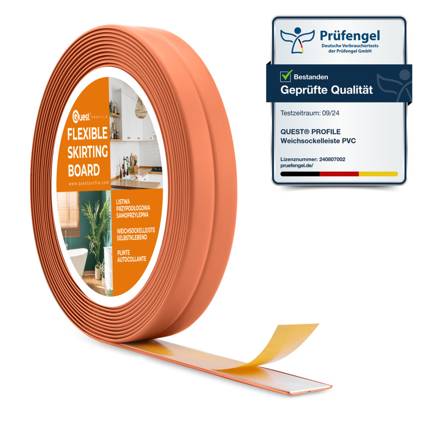 PVC self-adhesive mounting and finishing strip on foam tape 10/10 5m - brick