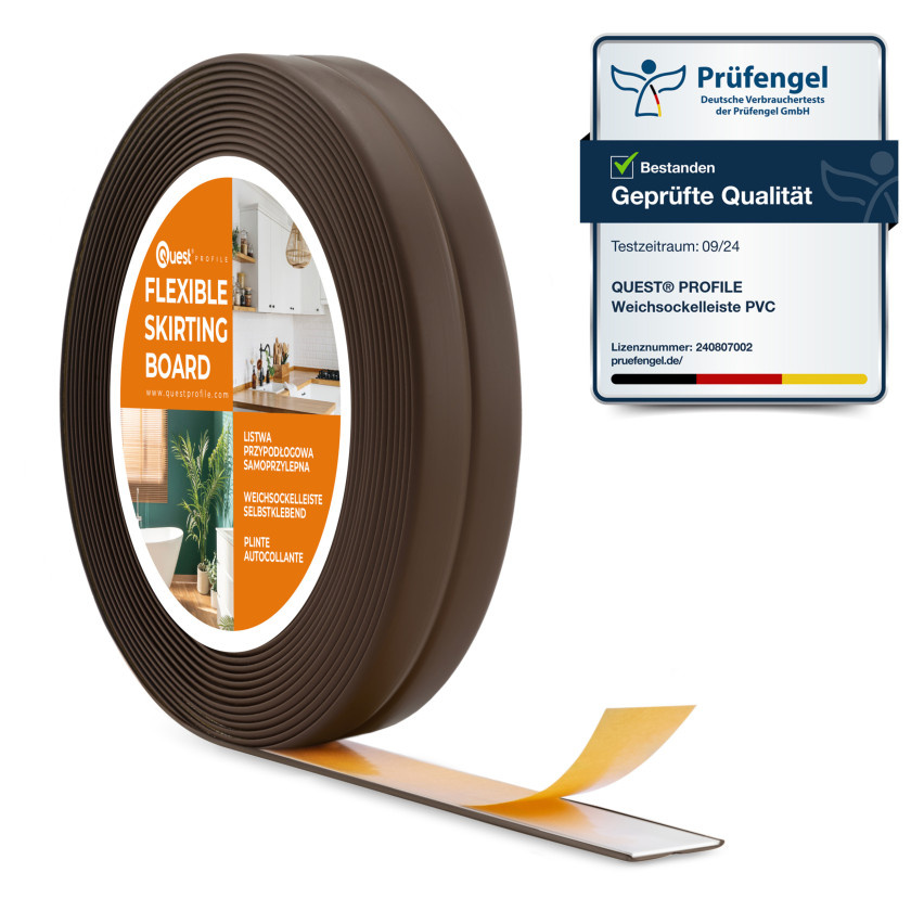 PVC samolepiaca montážna a ukončovacia páska na penovej páske 10/10, tmavohnedá 5m