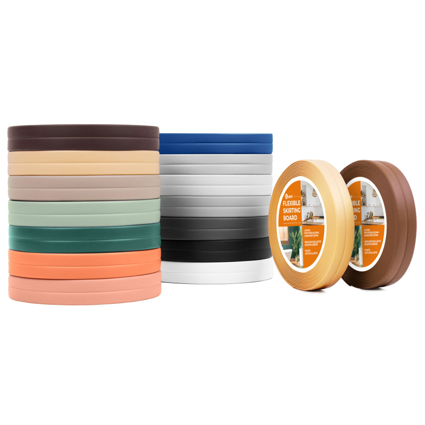 Tira de acabamento de PVC 10x10 mm em fita de espuma, elástico forte, fita decorativa macia, cinzento claro, 5 m