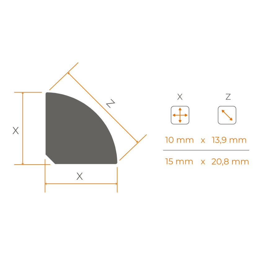 PVC quarto de volta, autoadesivo branco