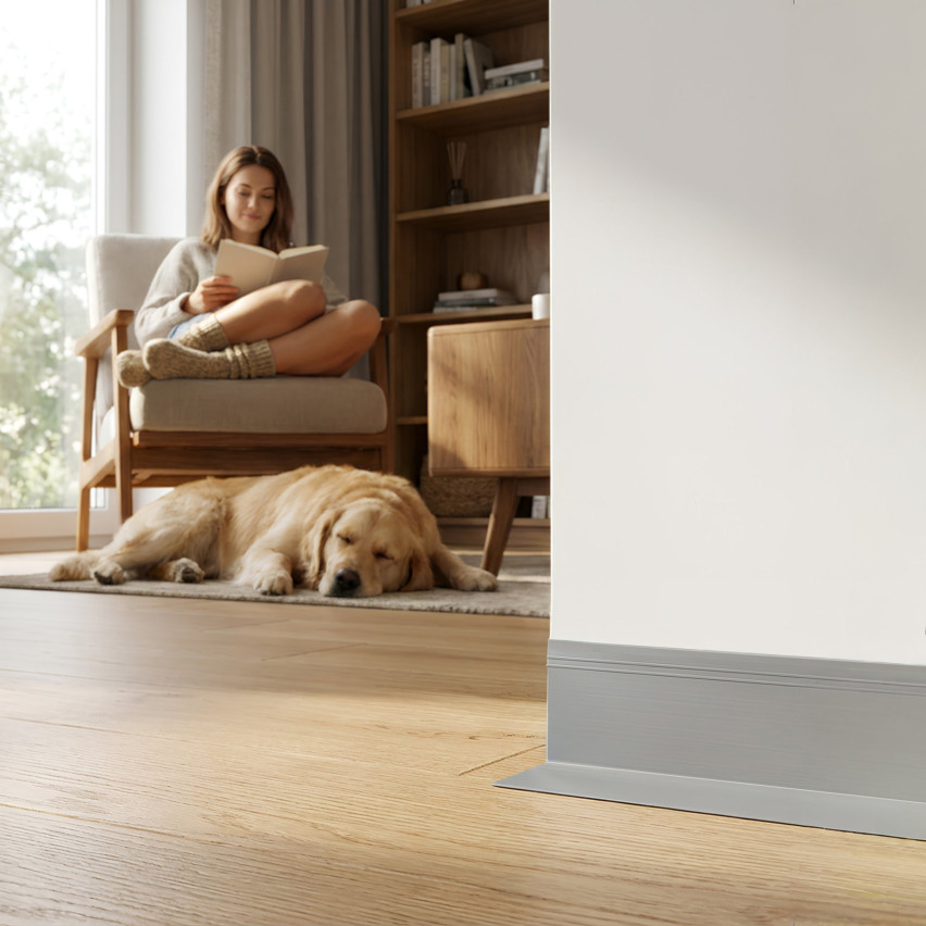 Самозалепващ се PVC цокъл, гъвкав цокъл DEKOR, сив