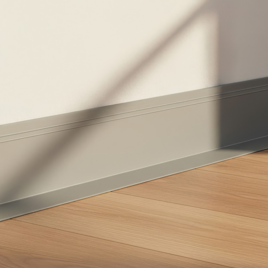 Самозалепващ се PVC цокъл, гъвкав цокъл DEKOR, сив