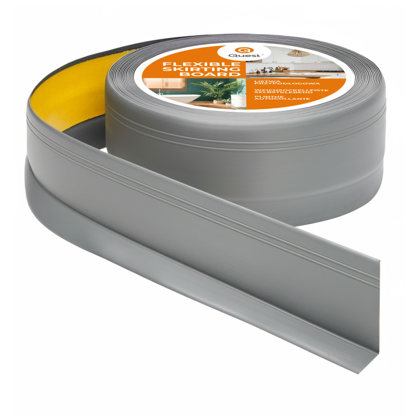 Самозалепващ се PVC цокъл, гъвкав цокъл DEKOR, сив