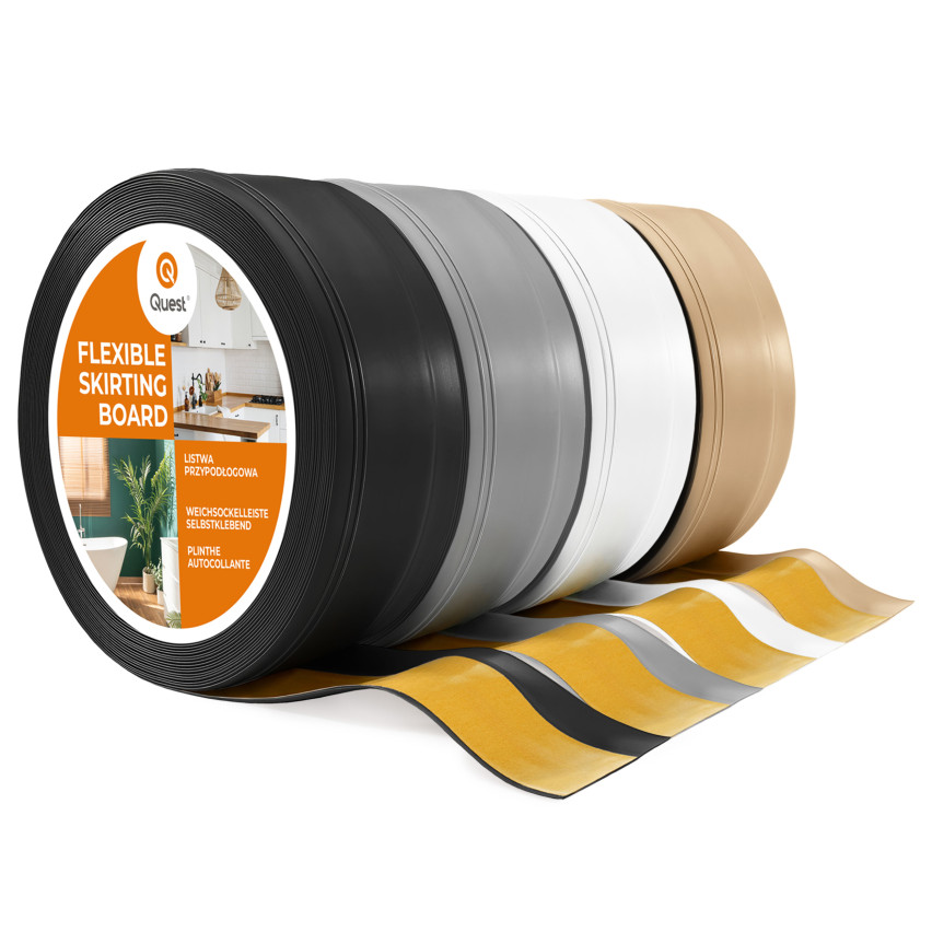 Rodapé de PVC autoadesivo, rodapé flexível DEKOR, 50x20mm, cor areia