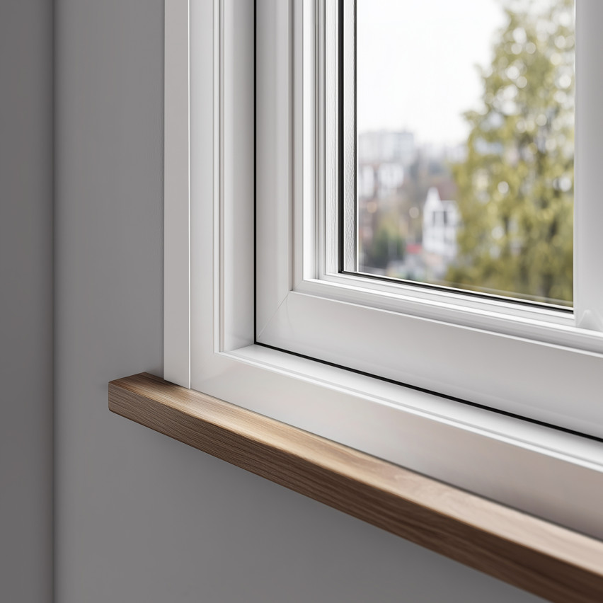 Krycia lišta na okno, samolepiaca, biela