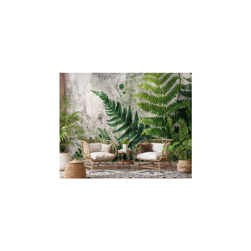 350 x 250 PAPERFLIES GREEN CONCRETE SITING ROOM Murales