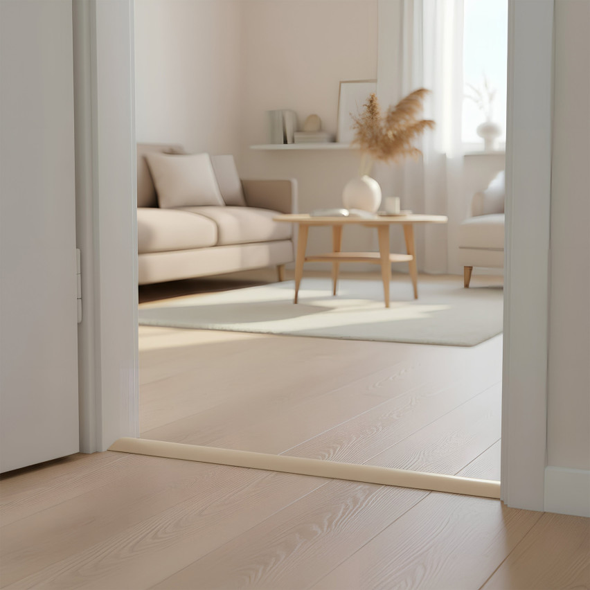 Self-adhesive Flexible PVC Ramp Profile for Tiles and Carpets, Beige