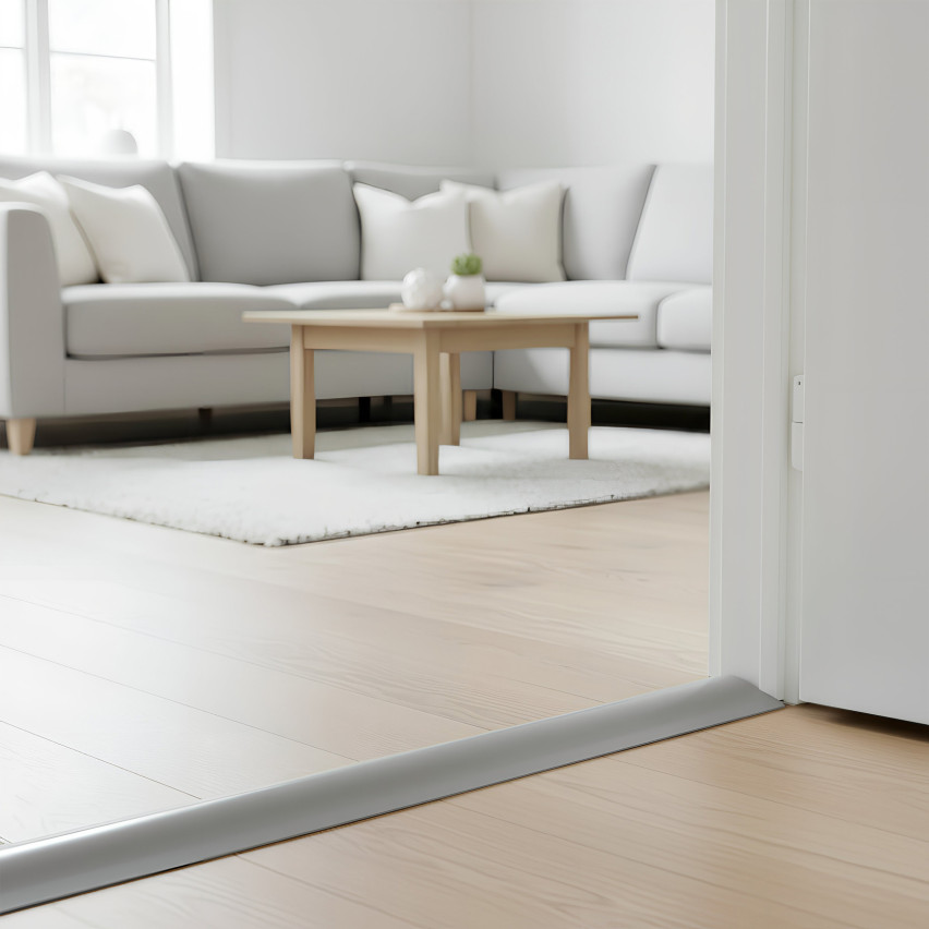 Perfil de rampa flexível em PVC autoadesivo para ladrilhos e carpetes, Cinzento