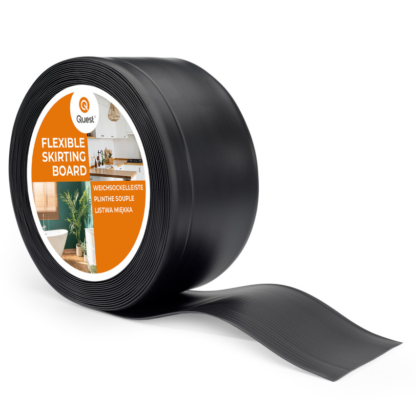 Plint van PVC, zwart, zachte, flexibele plint