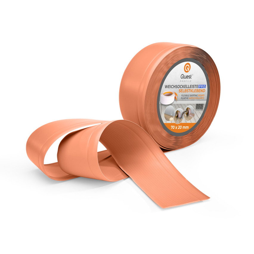 Мек перваз, гъвкав подов корниз, ъглов корниз, PVC 70x20mm, тухлен цвят