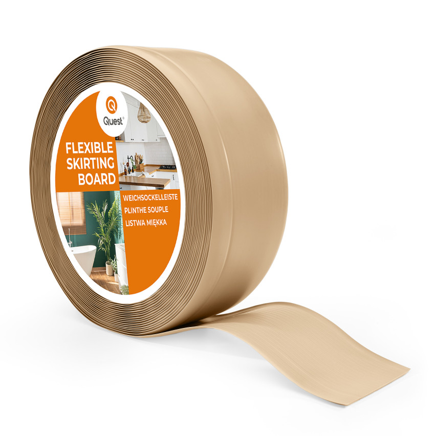 Battiscopa in PVC 70x20 mm, Battiscopa morbido, flessibile, sabbia