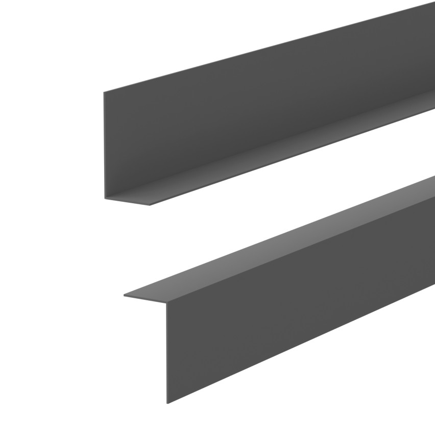 Rodapé PVC minimalista – rígido, cinzento-escuro